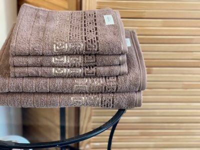полотенце махровое barcelos коричневый (48 × 80, коричневый)